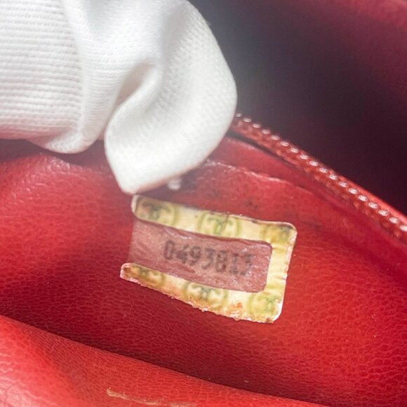 Authentic CHANEL CC 24K Vintage Jumbo Envelope Flap Bag Lambskin Timeless Red - Picture 11 of 16